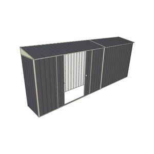 Build-a-Shed 0.8 x 5.2 x 2m Skillion Shed with Double Sliding Side Doors - Grey