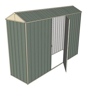 Build-a-Shed 0.8 x 3 x 2.1m Gable Single Hinged Side Door Shed - Green