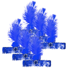 6x 1920s FLAPPER HEADBAND Headpiece Feather Sequin Charleston Costume Party BULK Blue