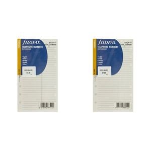 2x 20pc Filofax Telephone Numbers Refill Memo Paper Inserts Personal Organiser