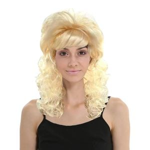 RETRO WIG Curly Long Hair Disco Punk Rock Party Costume 60s 70s 22425 Blonde