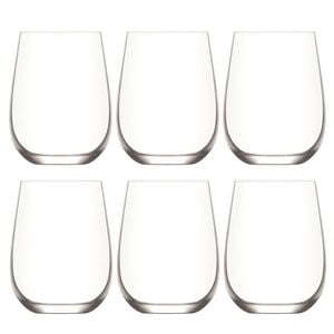 6pc Artcraft Modern Hugo Stemless Glass Tumbler Drinkware Gift Boxed 475ml Clear