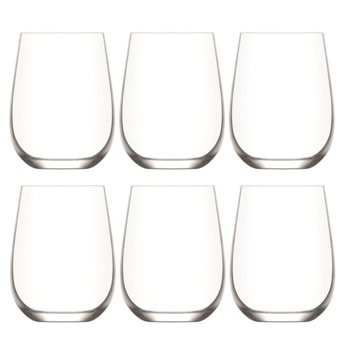 6pc Artcraft Modern Hugo Stemless Glass Tumbler Drinkware Gift Boxed 475ml Clear