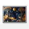Mountains, Deer, Birds, Trees  Print 100% Australian Made 90x60cm  (Poster)