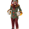 Scary Clown Costume Mens Halloween Fancy Dress Jester Top Pants Multi