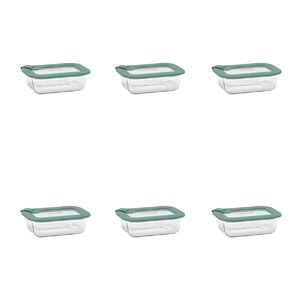 6PK Ecology Store Rectangle Glass Food Container 370ml - Eucalyptus