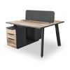 Modern Furniture ARTO Back to Back Workstation Desk 2 Cabinets 120cm Oak&Black