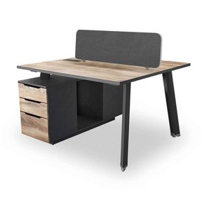 Modern Furniture ARTO Back to Back Workstation Desk 2 Cabinets 120cm Oak&Black