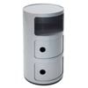 Sk Designer Living | Replica Anna Castelli Ferrieri Componibili Round Storage Unit 3 Tier - Grey / Silver