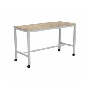 Olg Axis Bar Leaner White Frame New Oak Ravine Top L1800mm X W1200mm
