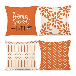 Catzon 4 Pcs Modern Throw Pillow Covers Geometric Flower Pattern for Couch