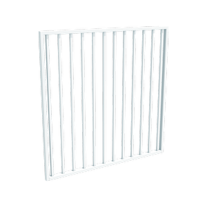 ProtectorAl 800 - 1200 x 1200mm Pearl White Aluminium Pool Gate Flat Top With Square Pickets