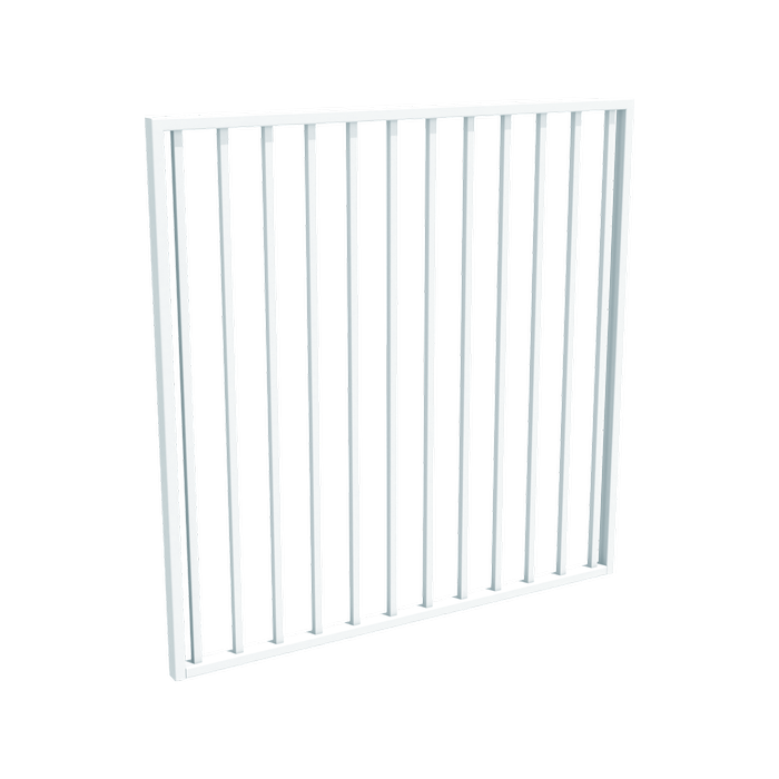 ProtectorAl 800 - 1200 x 1200mm Pearl White Aluminium Pool Gate Flat Top With Square Pickets