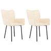vidaXL 2x Dining Chairs Cream Velvet Home Kitchen Dinner Chair Upholstered