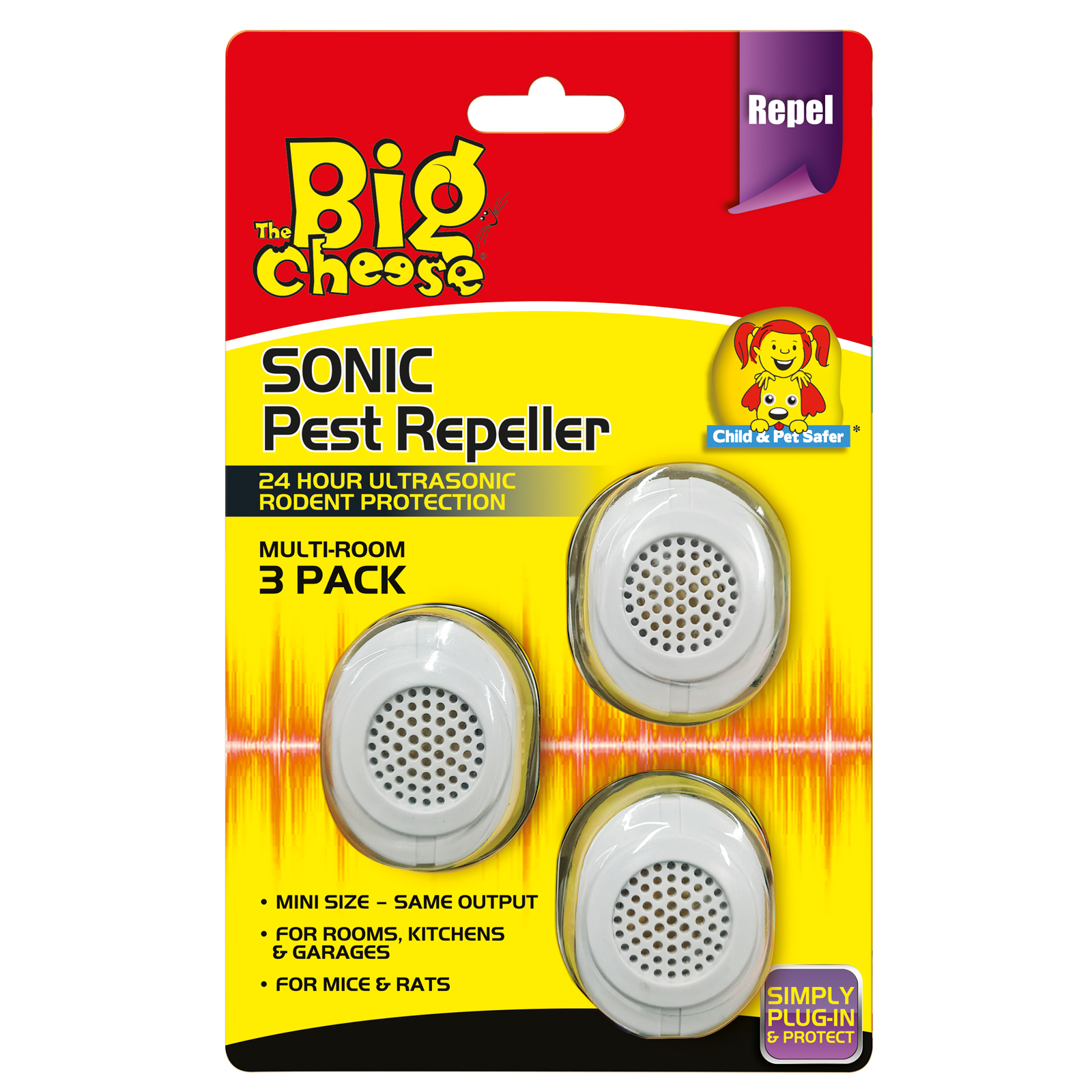 The Big Cheese Sonic Pest Repeller 3 Pack