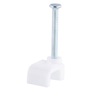 DETA 7mm Flat Cable Clips - 100 Pack White