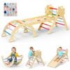 Advwin 8-in-1 Baby Climbing Frame Set Wooden Toddler Climbing Toys Kids Playground Climber Playset Jungle Gyms