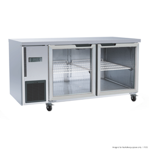 Thermaster TL1500TNG under bench 2 glass door fridge
