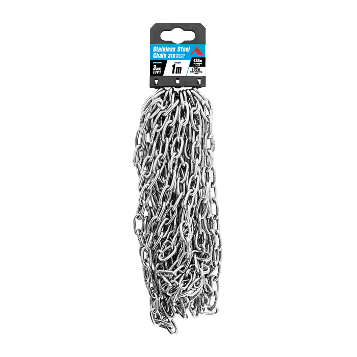 Pinnacle 3mm 1/8" x 1m Stainless Steel Chain
