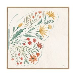 Artey | Wildflower Vibes VII No Words - Framed Canvas - Natural Frame - 64 x 64cm