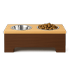 Paws and Willow Small Espresso/Natural Double Modern Wooden Dog Feeder
