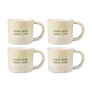 4PK Maxwell & Williams The Mug Club Quotes Mug Happy Wife Happy Life - 350ml