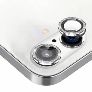 Tough On iPhone 16 / iPhone 16 Plus Camera lens Protector Tempered Glass Individual Ring Silver Diamond