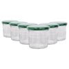Argon Tableware Glass Jam Jars with Green Lids - 130ml - Pack of 6