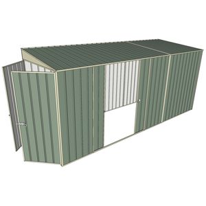 Build-a-Shed 1.5 x 4.5 x 2m Double Sliding Side Door Skillion Shed - Green