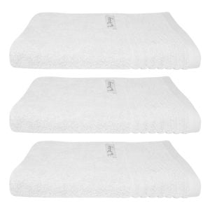 3x Bas Phillips Hayman Zero Twist Hand Towel 600gsm Cotton 60x40cm White