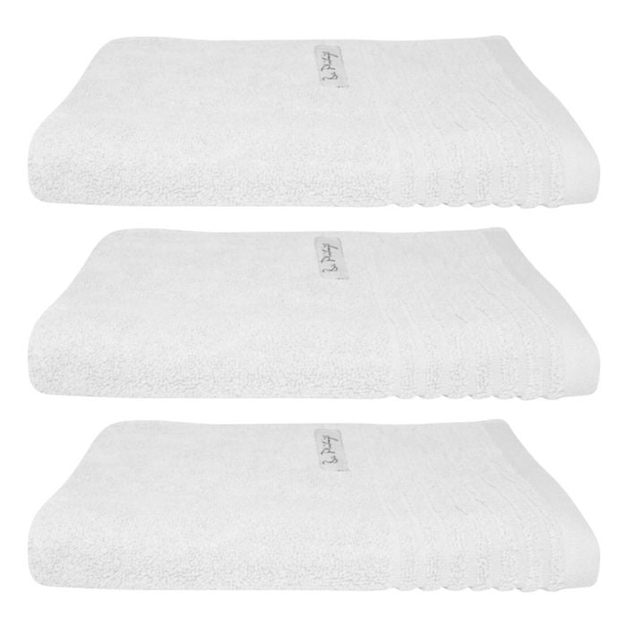3x Bas Phillips Hayman Zero Twist Hand Towel 600gsm Cotton 60x40cm White