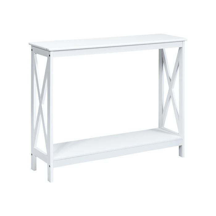 Costway 2-tier Console Table Hallway, White