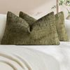 Gioia Casa 2-Pack Chenille-Textured Cushion Covers 30cm x 50cm - Olive Green