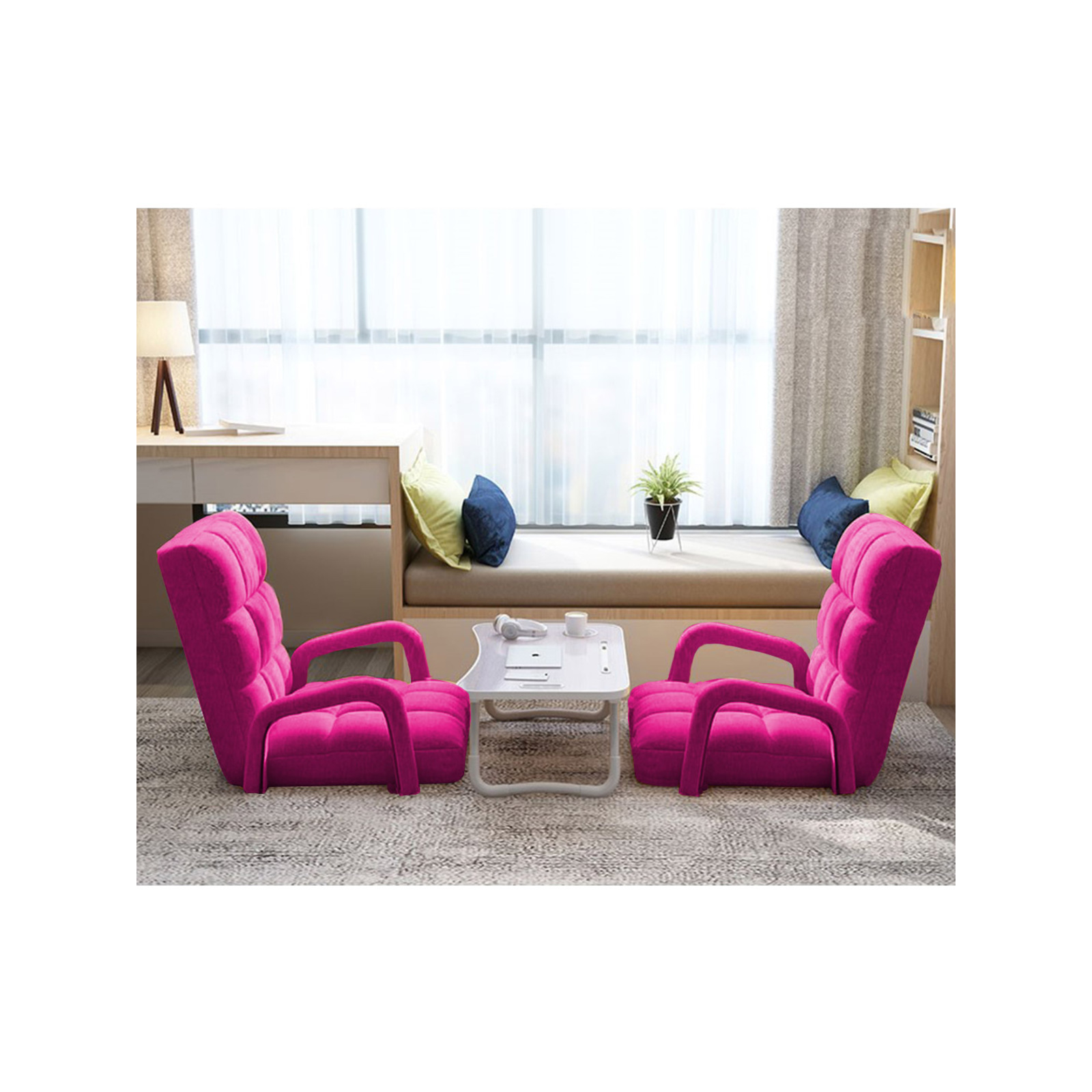 SOGA Foldable Lounge Cushion Adjustable Floor Lazy Recliner Chair