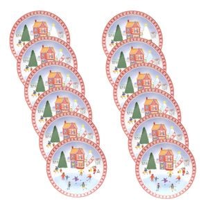 12PK Porto Porcelain Night Before Dinner Plate 20cm Ice Skating