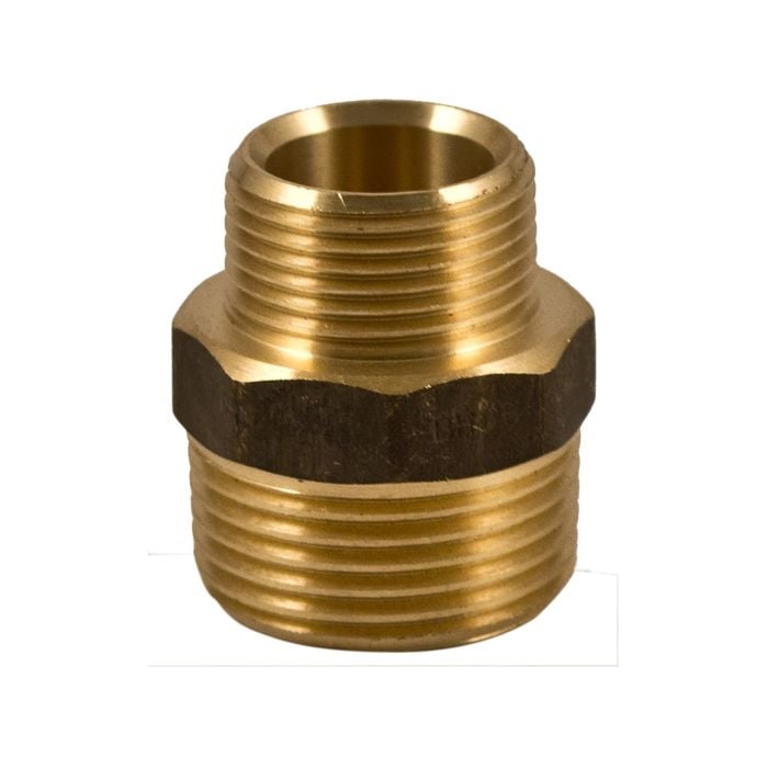 Brasshards 25 x 20mm Brass Threaded Hex Reducing Nipple