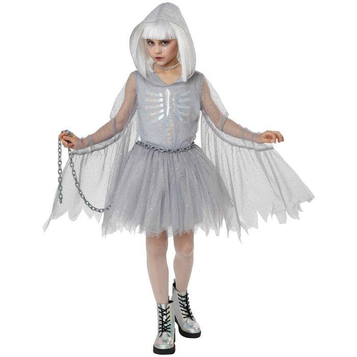 Glimmering Ghost Haunted Horror Scary Spooky Halloween Child Girls Costume M