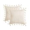 Catzon 2 Pcs Boho Velvet Throw Pillow Covers with Tassels for Couch Bed 50X50cm-White