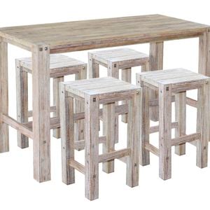 Sturdy bar table and bar stools (WHITE)