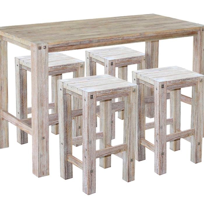 Sturdy bar table and bar stools (WHITE)