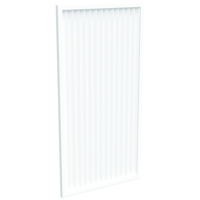 ProtectorAl 300-1000W X 1001-2000H Pearl White Aluminium Welded Louver Panel Vertical 5mm overlap