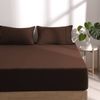 Dreamaker Superfine Washed Microfibre Combo Fitted Sheet Set Chocolate King Bed