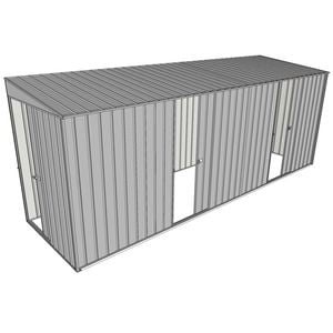 Build-a-Shed 1.5 x 5.2 x 2m Sliding Door Tunnel Shed With 2 Sliding Side Doors - Zinc