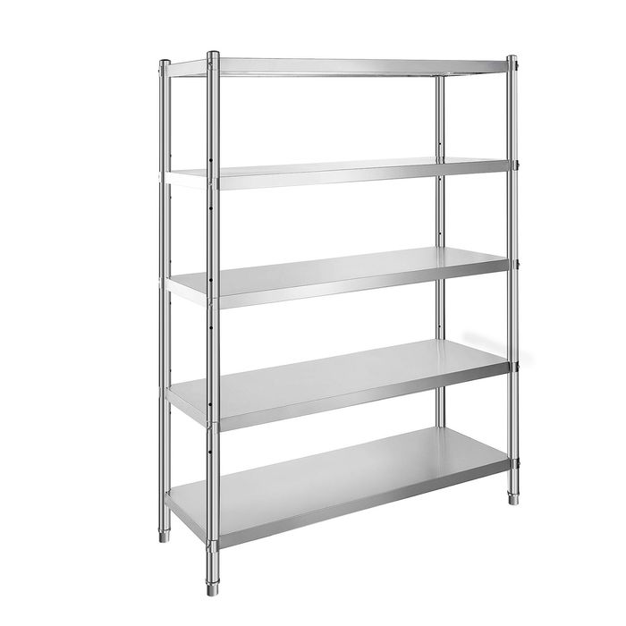 VEVOR 5 Tier Adjustable Shelf Storage Unit Stainless Steel Rack for Kitchen Commercial Office Garage