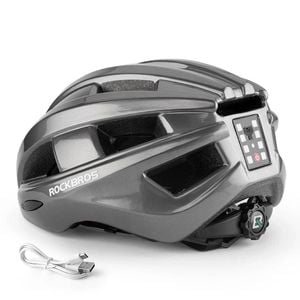 NNEOBA Bicycle Helmet with USB Rechargeable Rear Light Titanium
