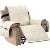 Smarcute 1 Seater Velvet Oversized Recliner Chair Cushion Cover With Non-slip Elastic Straps Ivory