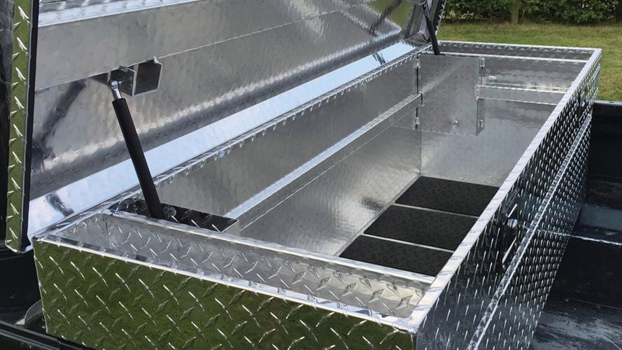 Ute checkerplate storage.