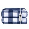 Dreamaker Gingham Plush Electric Heated Throw Blanket Midnight Blue - 180x200cm | Overheat Protection, 9 Heat Setting, Washable
