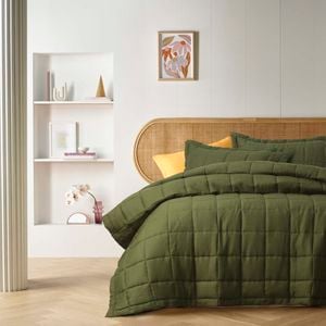 Vintage Design Homewares King Olive Olive French Linen Coverlet Set