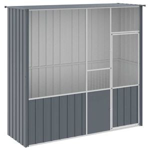 vidaXL Bird Cage Bird House Aviary Budgie Cage Anthracite Galvanised Steel